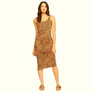 Billabong Bodycon Animal Snake Print Jersey Tank MIDI Dress Medium M 8 NWT